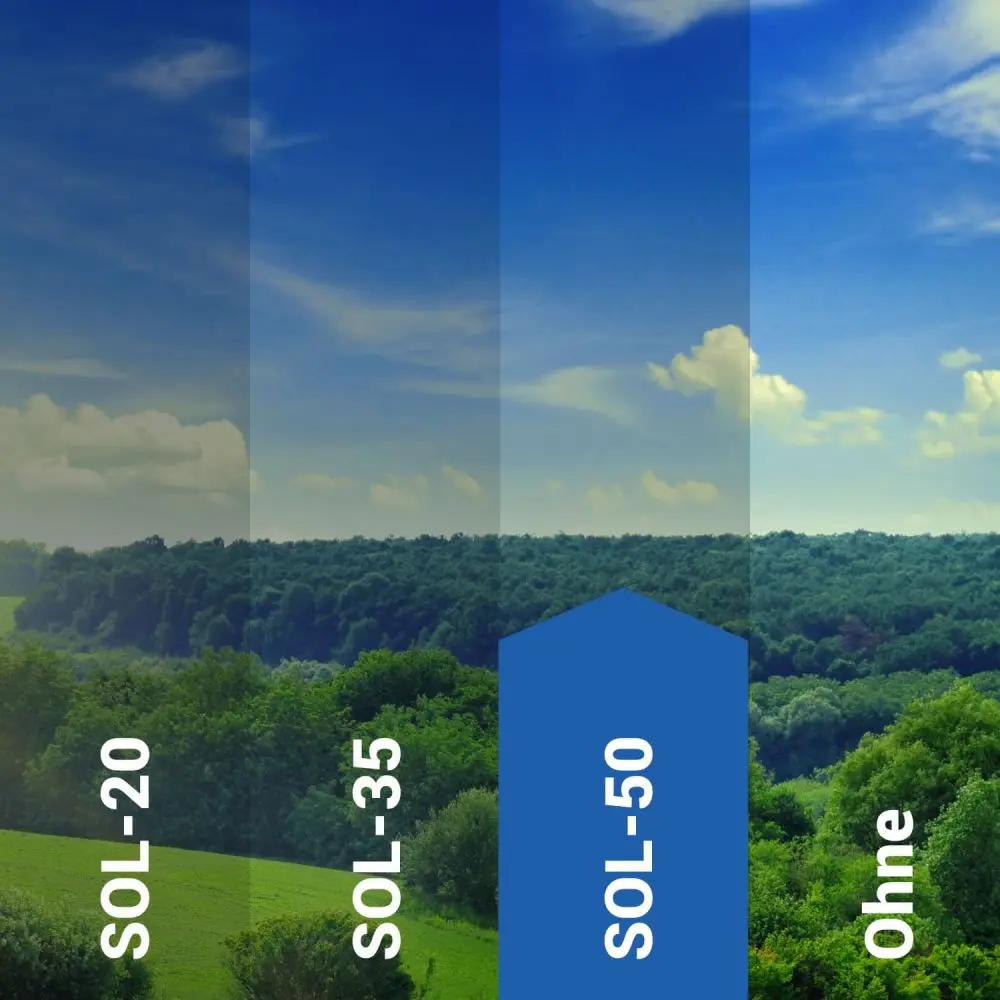 Sonnenschutzfolie innen SOL-50 silber hell